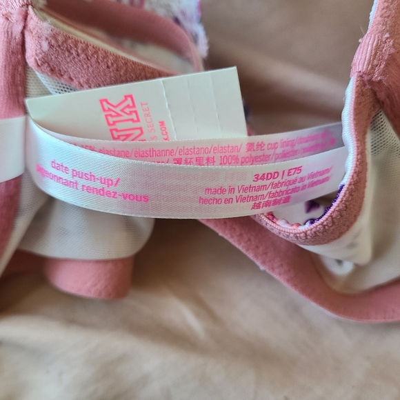 NWT 34DD Pink Date Racerback Push-Up with Rose Gold Hardware - Picture 7 of 12